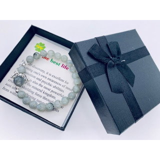 8mm Engelsarmband mit Box - Labradorit