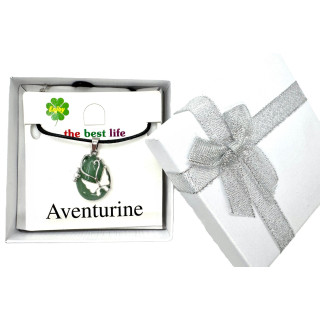 Butterfly Gemstone Pendant Necklace - Aventurine