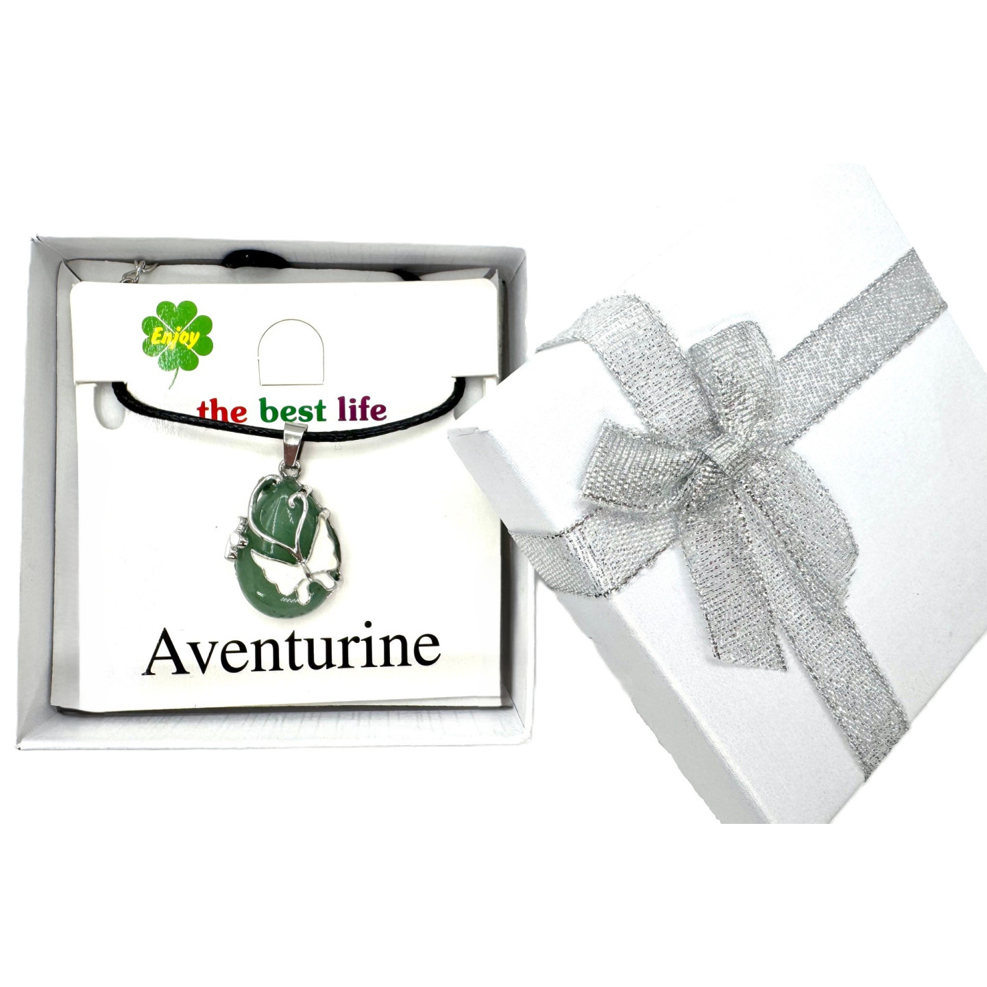 Butterfly Gemstone Pendant Necklace - Aventurine