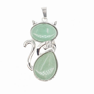 Aventurine Gemstone Cat Pendant