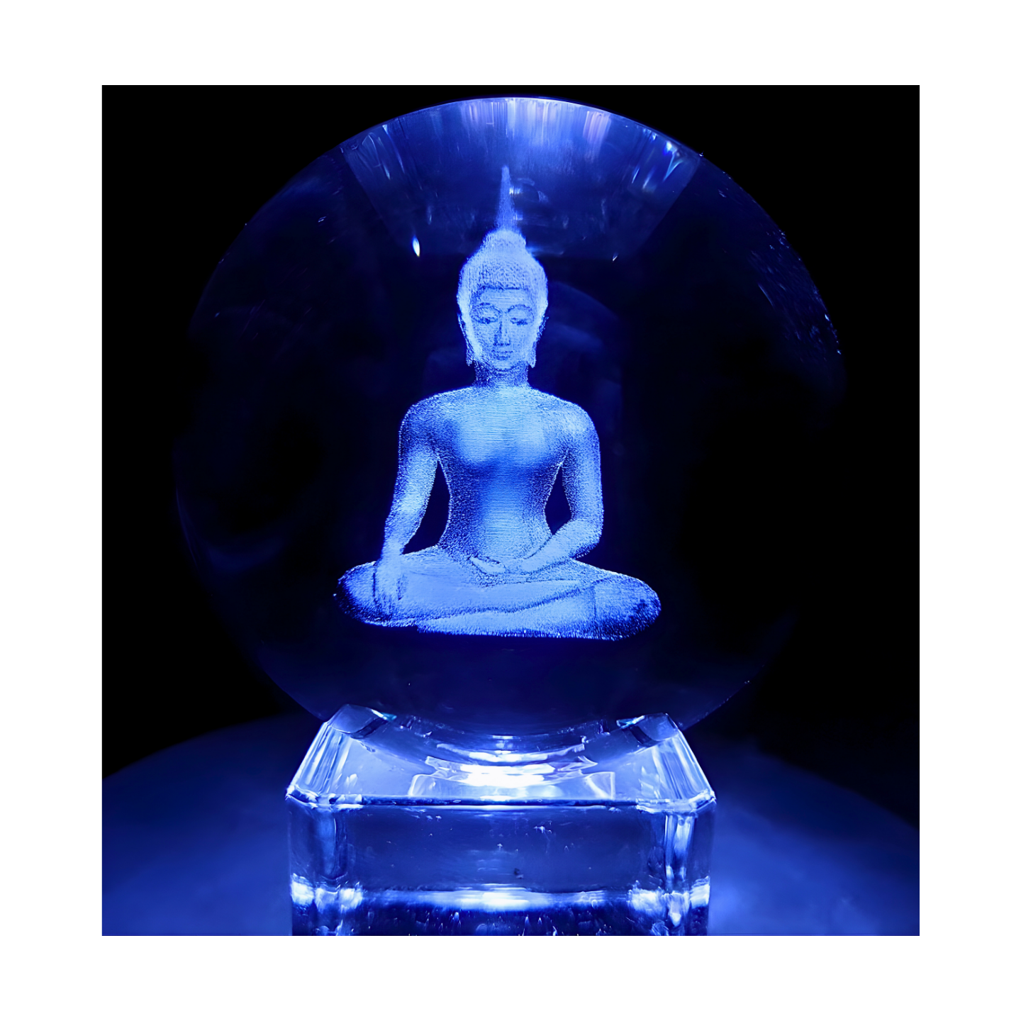 Crystal Laser Ball Thai Buddha 8cm