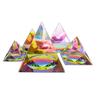 Crystal Pyramid Colored 7 × 7 cm