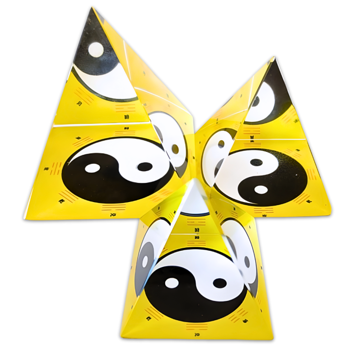 Crystal Pyramid Yin Yang Yellow 5 × 5 cm