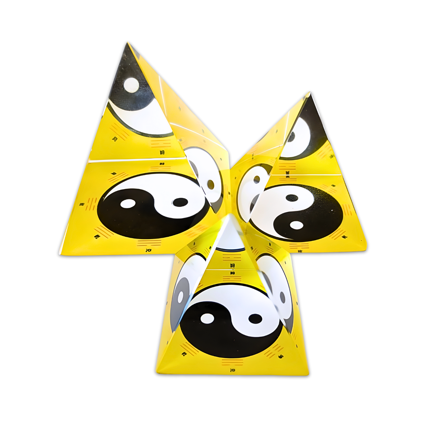 Crystal Pyramid Yin Yang Yellow 5 × 5 cm