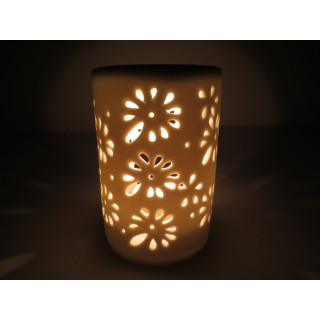 Oilburner white with decoration