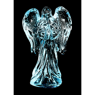 Blue Crystal Glass Praying Angel Statue – 10.5 cm