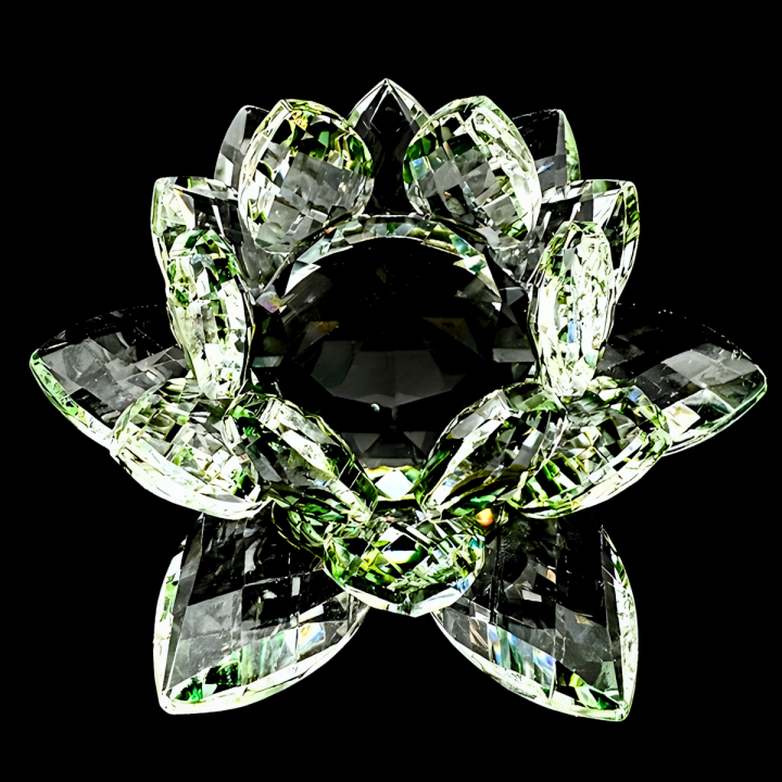 Crystal Lotus Green 14 cm (Large)
