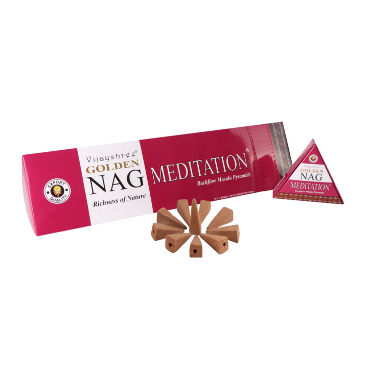 Vijayshree Golden Nag Backflow Cones - Meditation