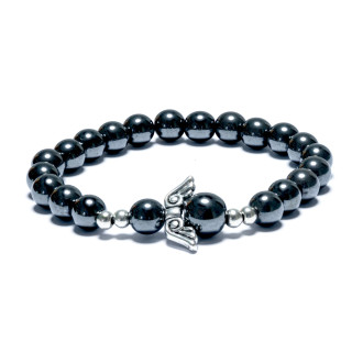 8mm Angel Bracelet without Box - Hematite