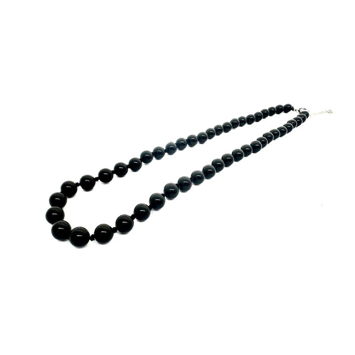 Wholesale 8 mm Black Onyx Beaded Necklace (without Box)