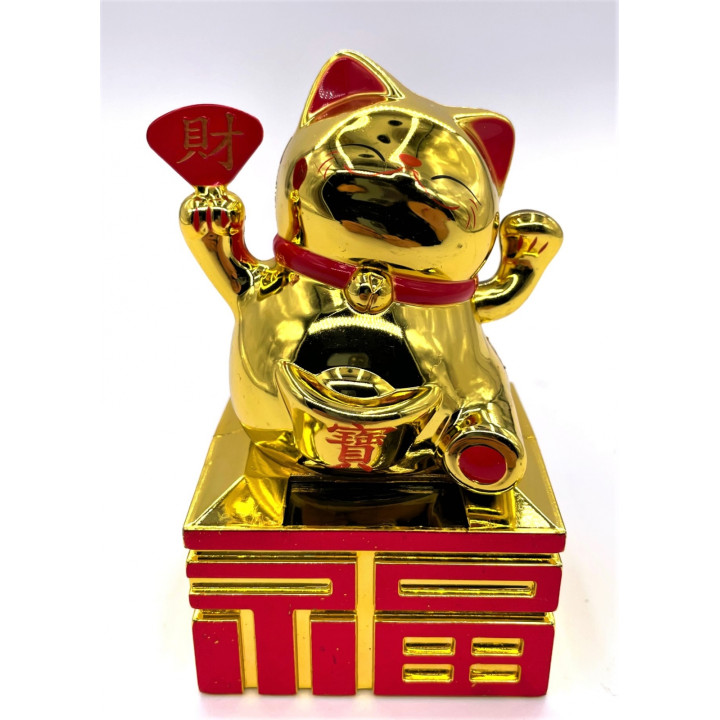 Lucky Cat Solar Light Gold