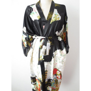 Japanese kimono long black