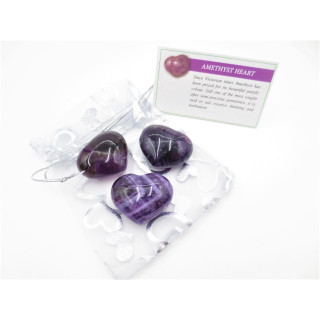 Gemstone Heart with Gift Bag - Amethyst ()