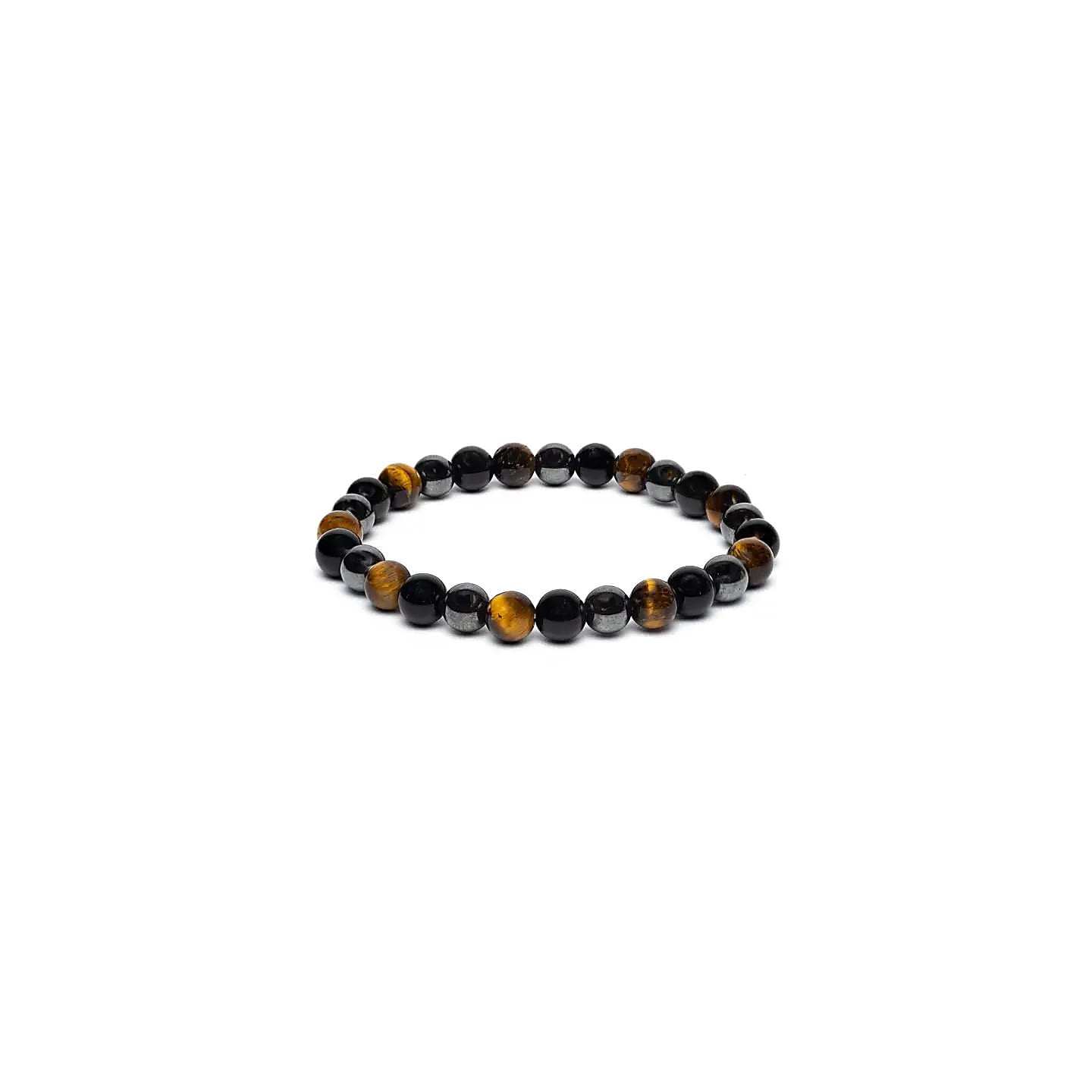 Bracelet pour poignet large en œil de tigre, hématite e... | Pieralune