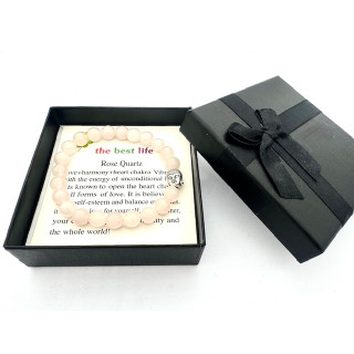 8mm Buddha Rose Quartz Gemstone Bracelet – Gift Box Included