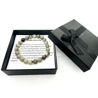 8mm Buddha Labradorite Gemstone Bracelet – Gift Box Included