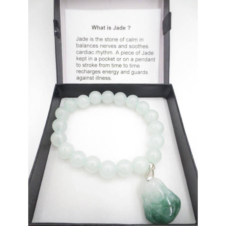 Jade Buddha bracelet small light green