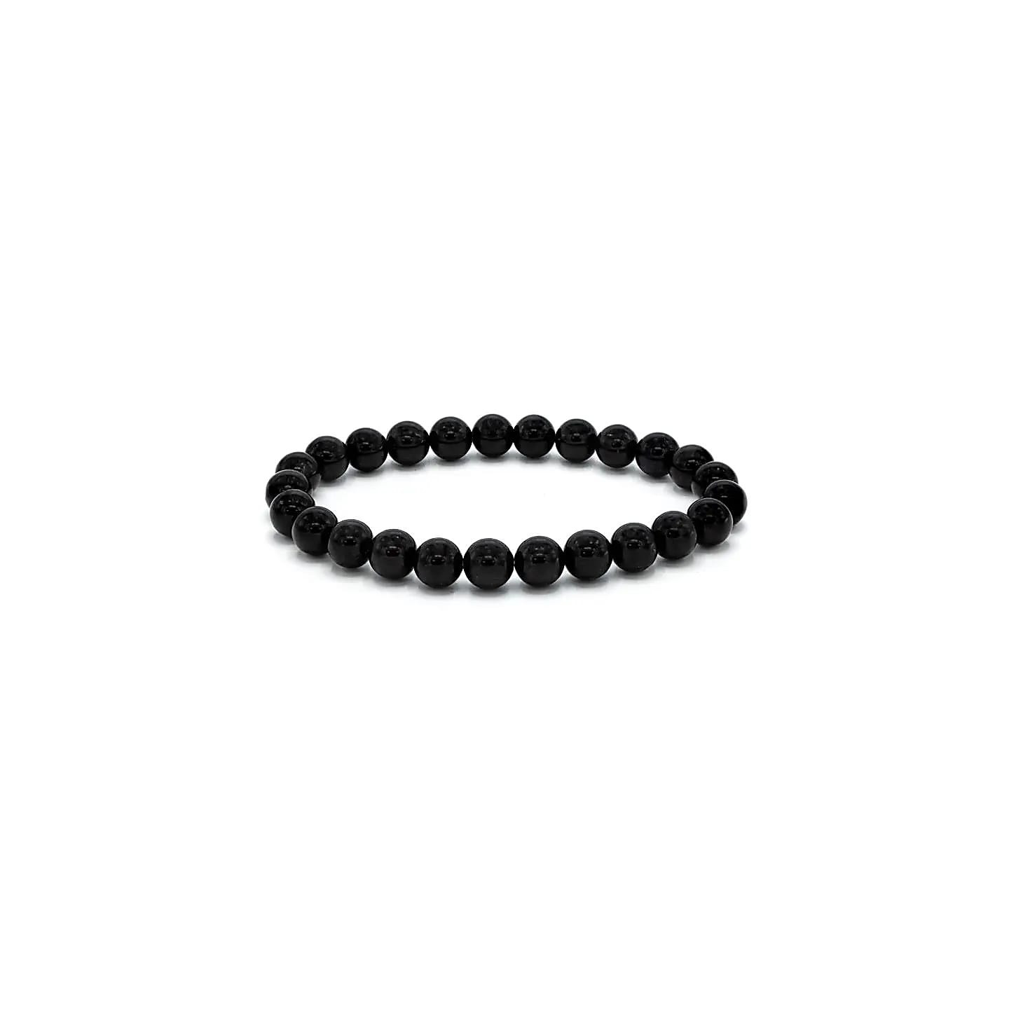 Bracelet pour poignet large en tourmaline noire | Pieralune