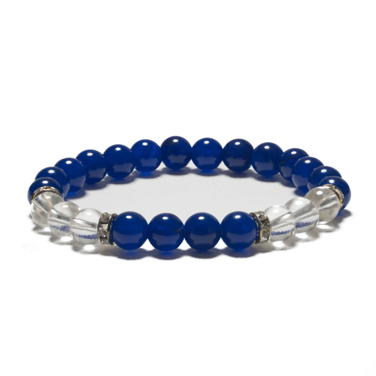 8mm Bracelet without Gift Box - Lapis Lazuli and Diamond