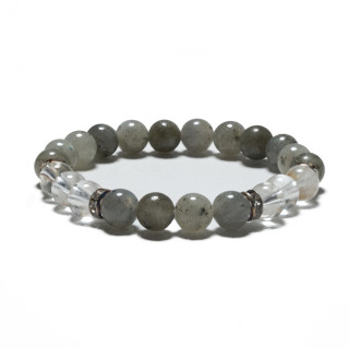 8mm Bracelet without Gift Box - Labradorite and Diamond