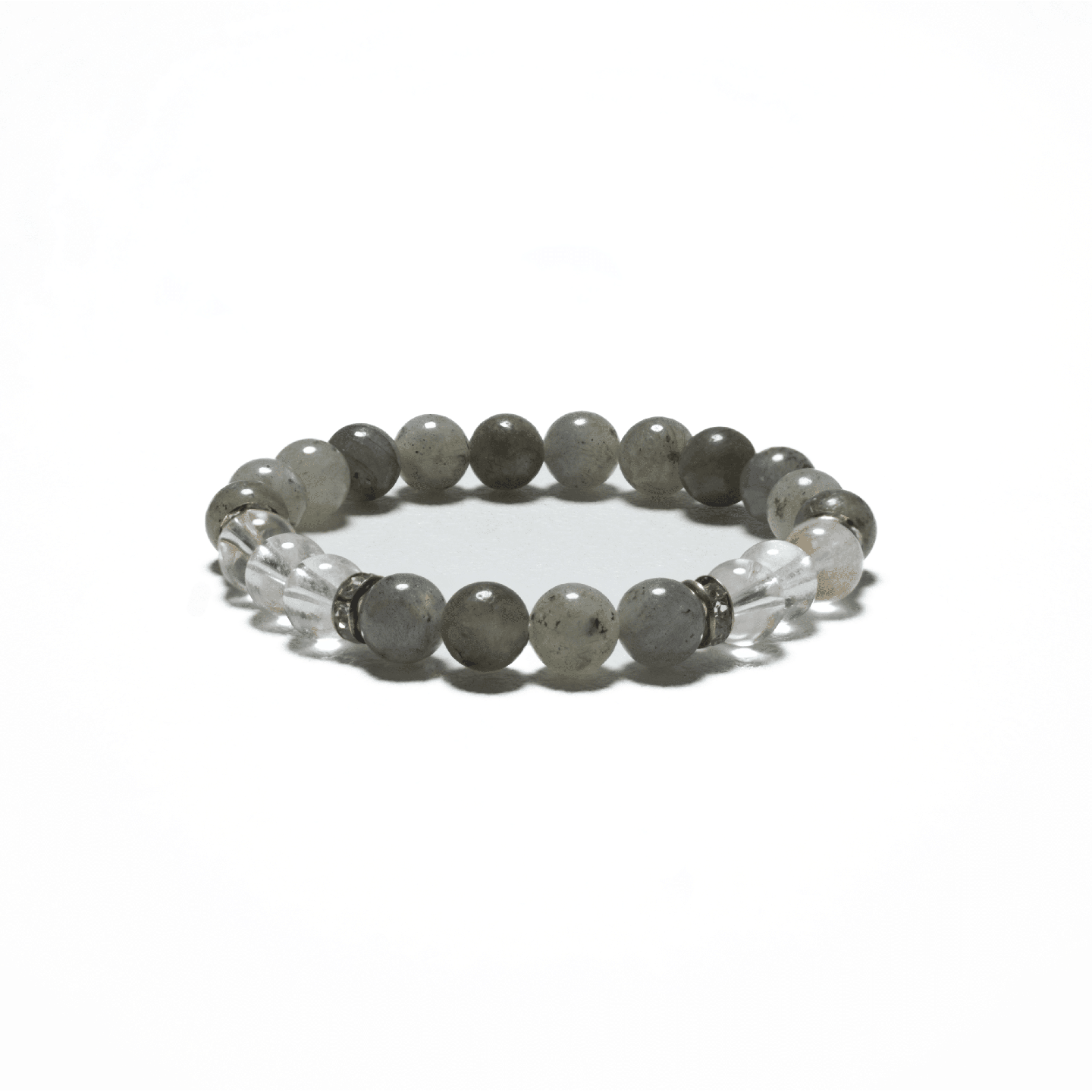 8mm Bracelet with Gift Box - Labradorite and Diamond