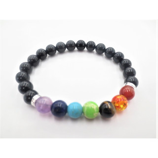 8mm 7 Chakra Bracelet without Box - Black Tourmaline