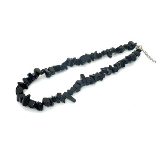 Wholesale 10 mm Single Loop Gemstone Chip Necklace - Black Onyx
