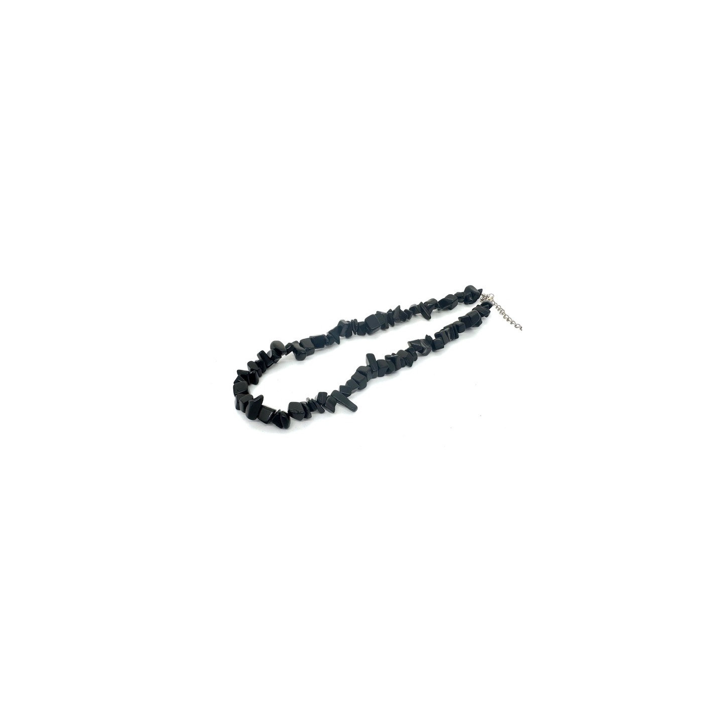 Wholesale 10 mm Single Loop Gemstone Chip Necklace - Black Onyx