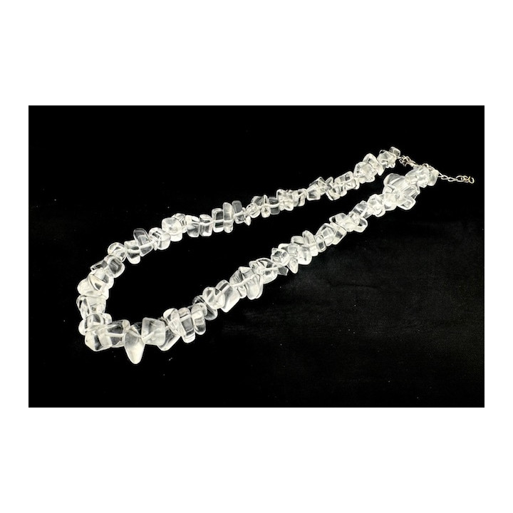 Wholesale 10 mm Single Loop Gemstone Chip Necklace - Rock Crystal