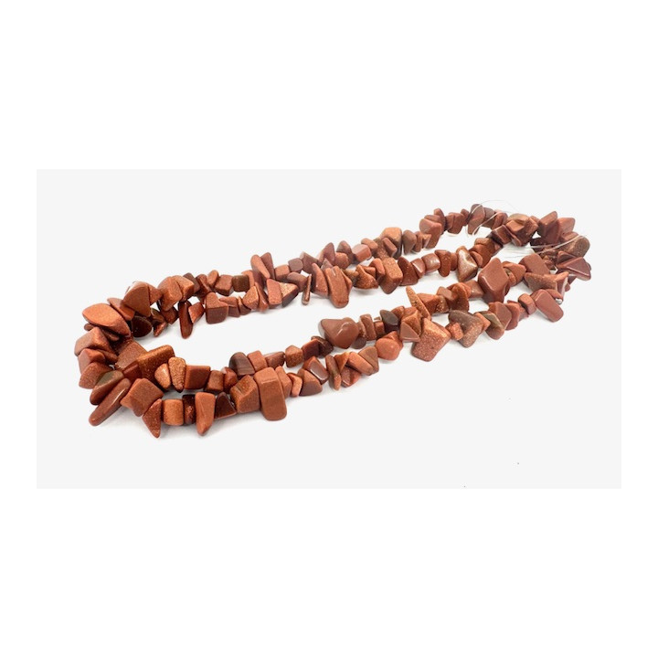Wholesale 10 mm Goldstone Gem Chip Necklace