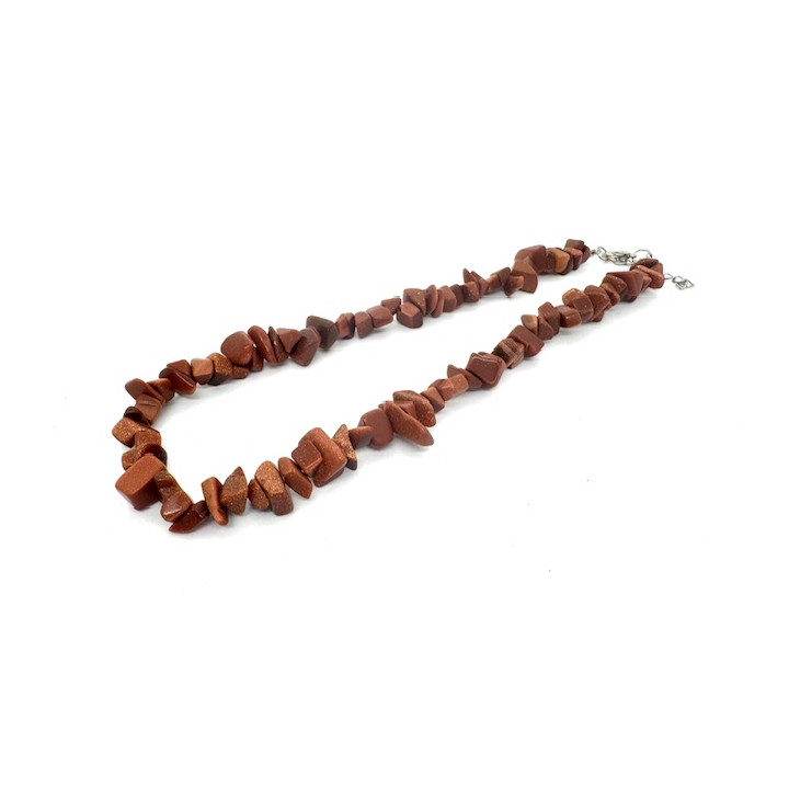 Wholesale 10 mm Single Loop Gemstone Chip Necklace - Gold Sandstone
