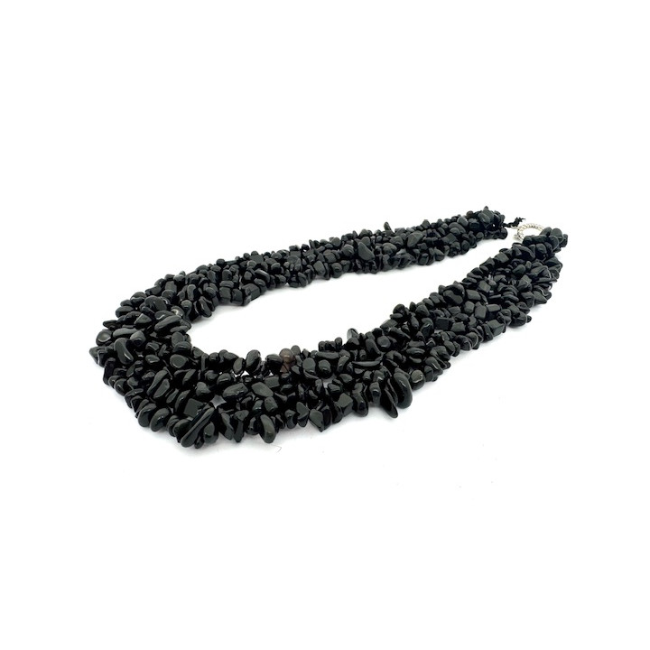 Wholesale Clustered Black Onyx Chipstone Necklace