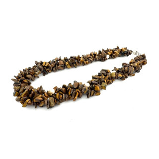 Wholesale Clustered Tiger Eye Chipstone Necklace with Pearls