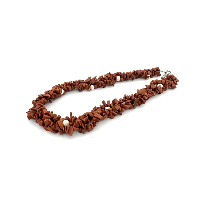 Wholesale Clustered Goldstone Chipstone Necklace with Pearls
