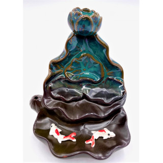 Backflow Incense Burner Lotus Moss Green