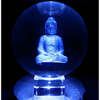 Crystal Laser Ball Meditation Buddha 8cm