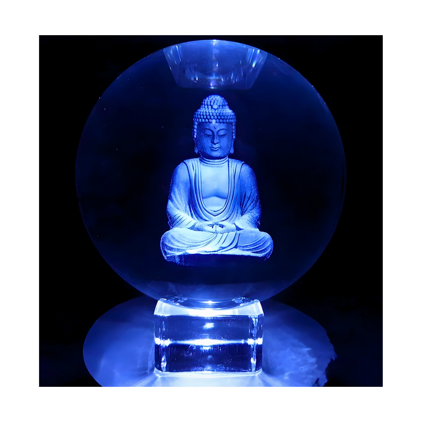 Crystal Laser Ball Meditation Buddha 8cm