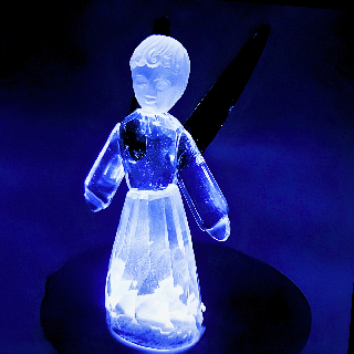 Crystal Glass Standing Angel Statue – Green (12 cm)