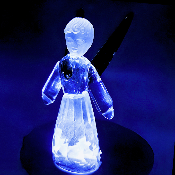 Crystal Glass Standing Angel Statue – Green (12 cm)