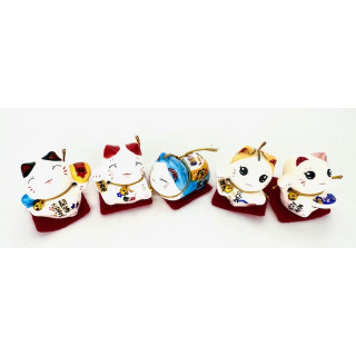 Japanese Lucky Cat Figurines - Set of 5 pieces