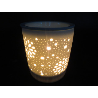 Ceramic Flower & Star Oil Burner White