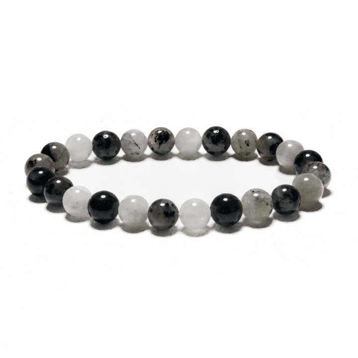 8mm Gemstone Bracelet without Gift Box - Black Hair Quartz