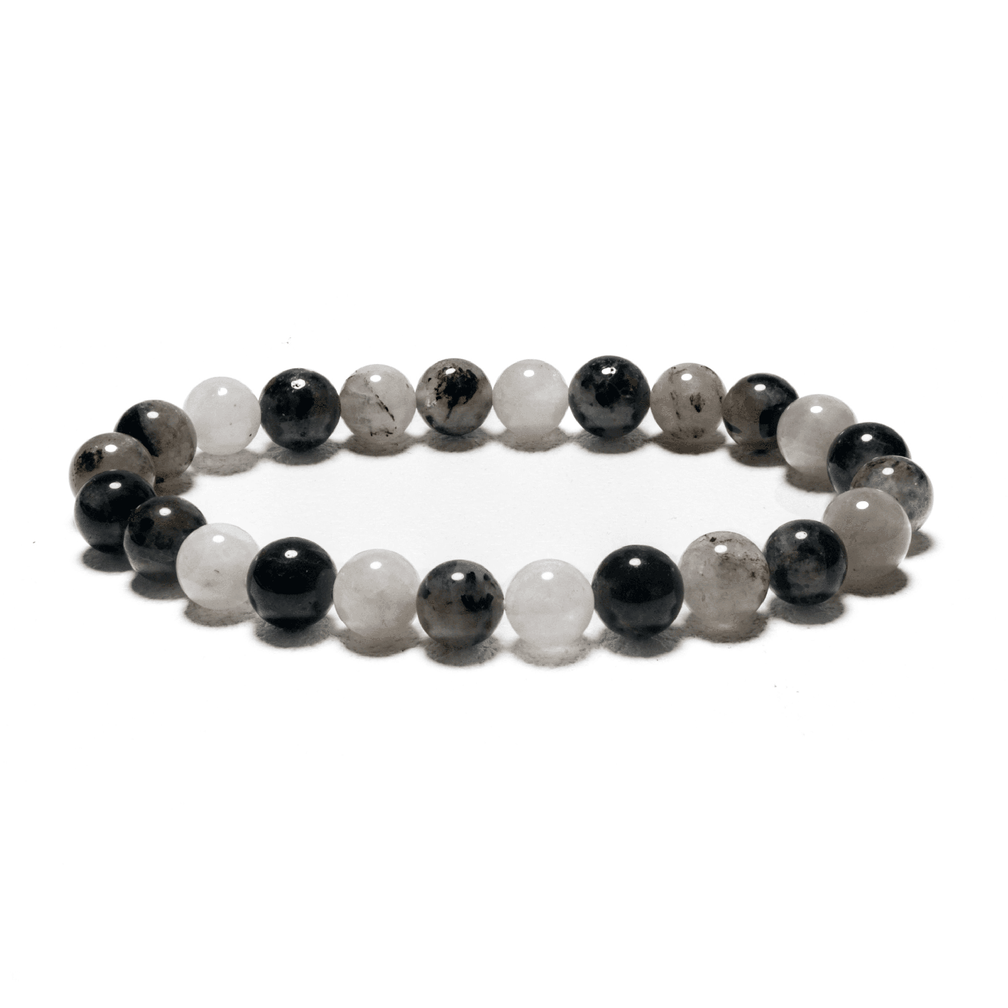 8mm Gemstone Bracelet without Gift Box - Black Hair Quartz