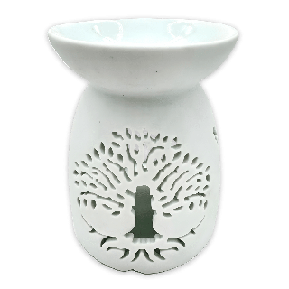 Oil burner White Tree of Life with Birds 13cm (large)