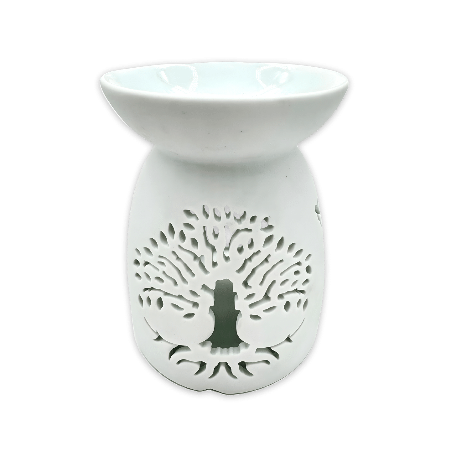 Oil burner White Tree of Life with Birds 13cm (large)