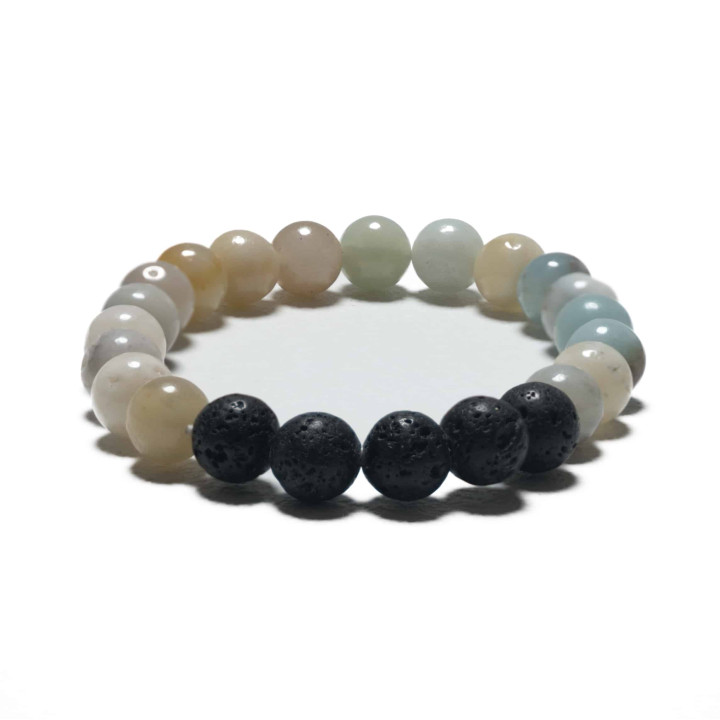 8mm Bracelet without Gift Box - Amazonite and Lava Stone