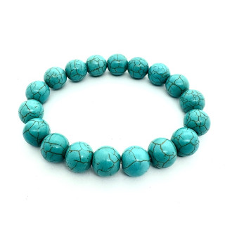 12mm Turquoise Gemstone Bracelet – Gift Box Excluded
