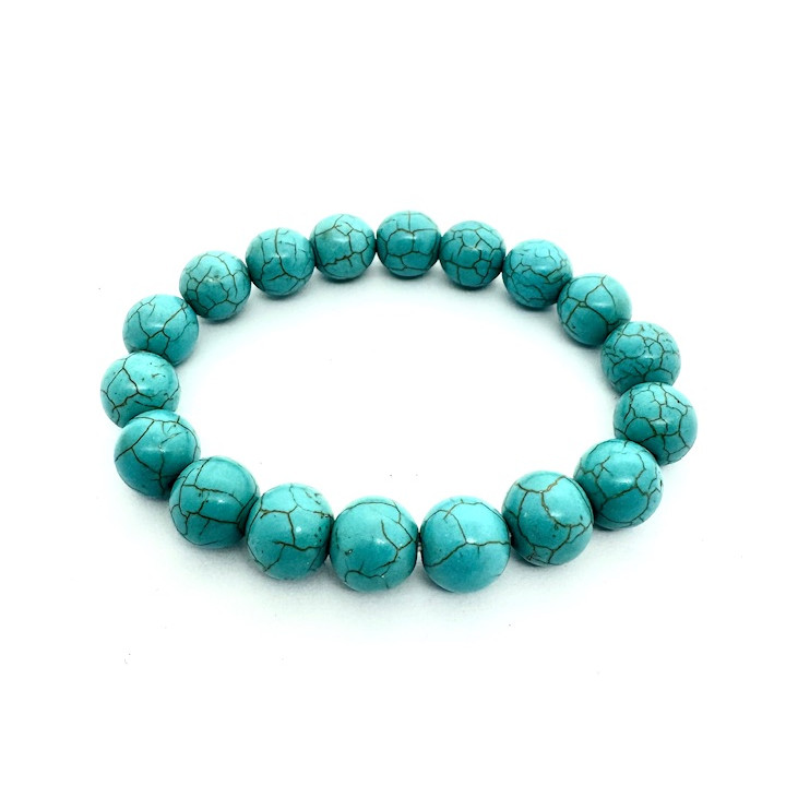 12mm Turquoise Gemstone Bracelet – Gift Box Excluded