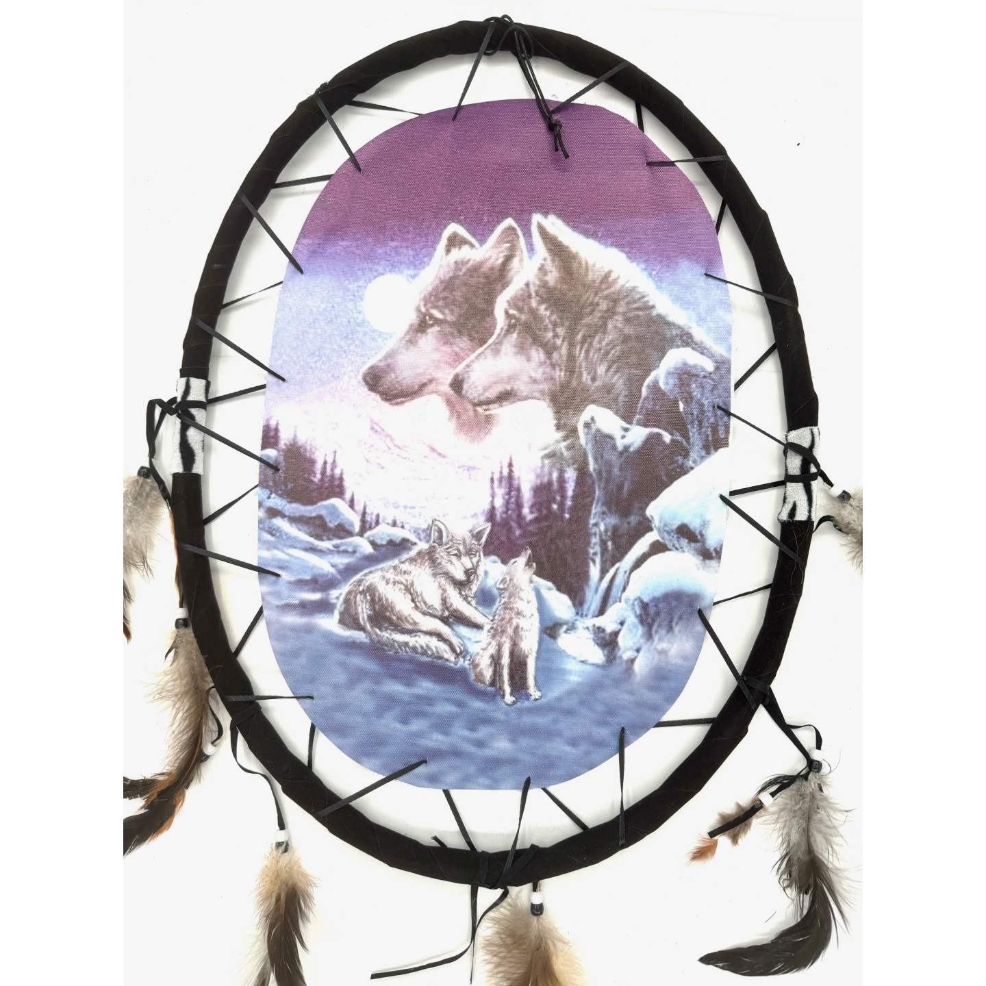Oval Dreamcatcher Group Wolves (I)