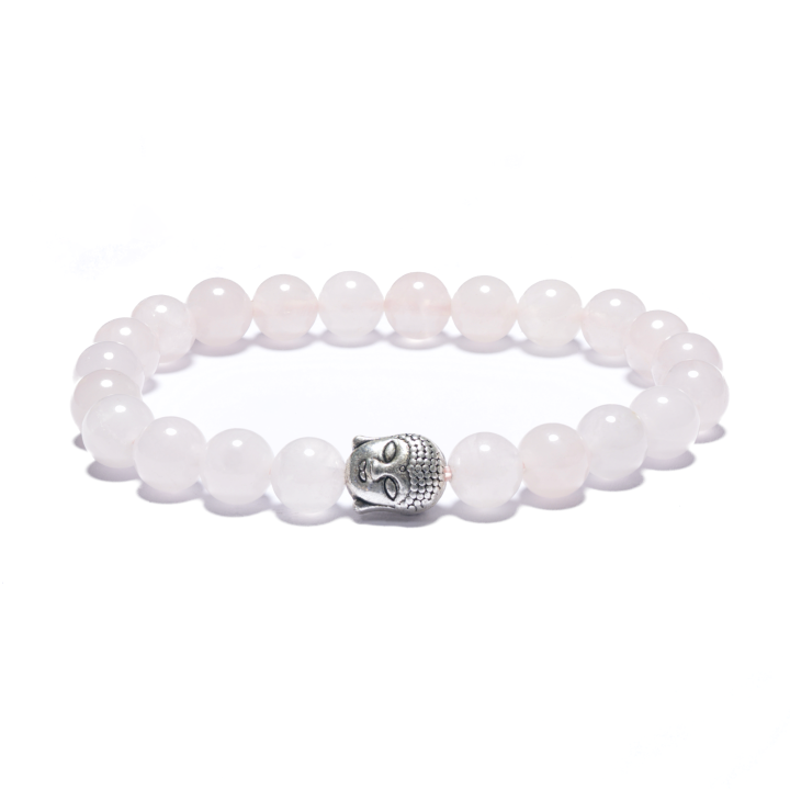 8mm Buddha Bracelet without Box - Rose Quartz